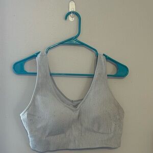Women’s Aerie Gray Ribbed Sports Bra: XL
